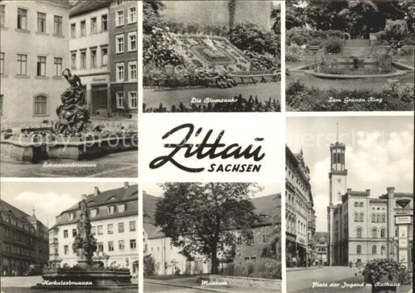 Zittau Schwanenbrunnen Blumenuhr Zum Grünen Ri