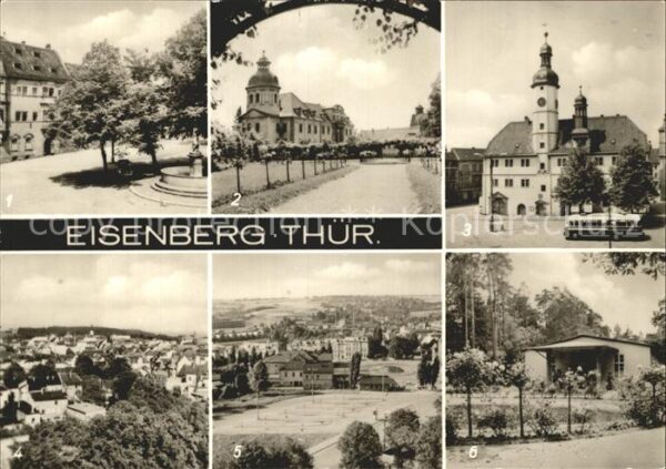 Eisenberg Thueringen Marktplatz Schlosskirche Rathaus Busbah