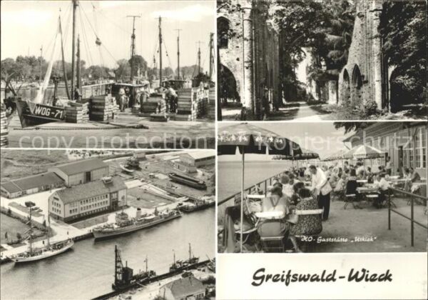 Wieck Greifswald Hafen Fischkutter HO Gaststätte Flieger
