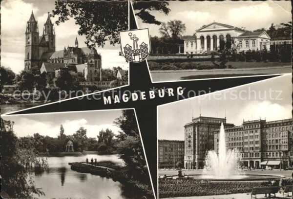 Magdeburg Dom Schloss Springbrunnen Park