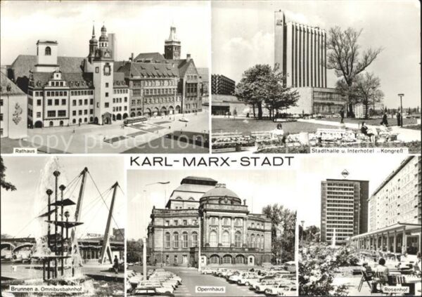 Karl-Marx-Stadt Rathaus Stadthalle Interhotel Kongress