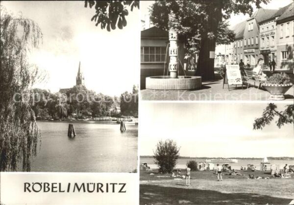 Roebel Mueritz Partie an der Müritz Kirche Marktplatz
