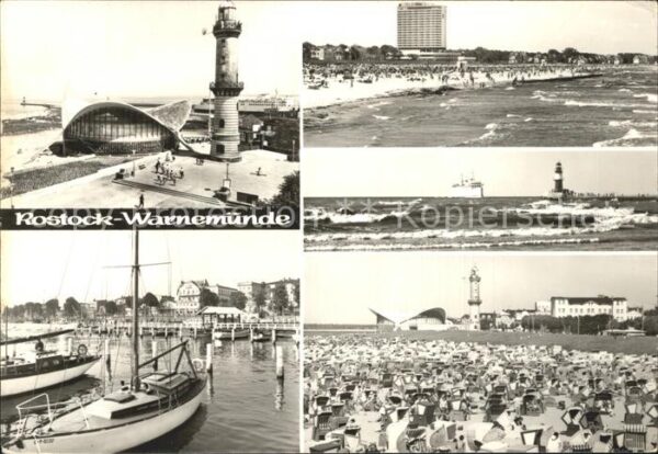 Warnemuende Ostseebad Gaststätte Teepott Leuchtturm Yachthafe