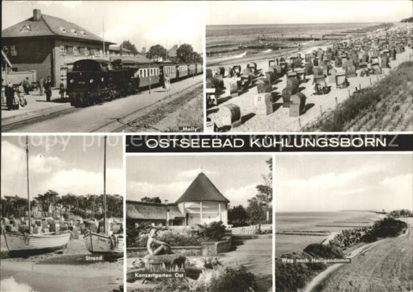 Kuehlungsborn Ostseebad Bäderbahn Molly Dampflokomotive Strand