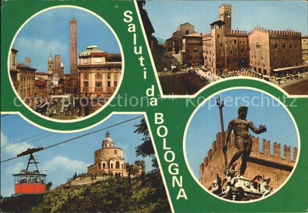 Bologna Turm Palast Neptunbrunnen Bergbahn Klos
