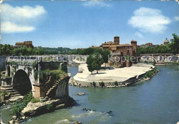 Roma Rom Isola Tiberina Il Ponte Rotto
