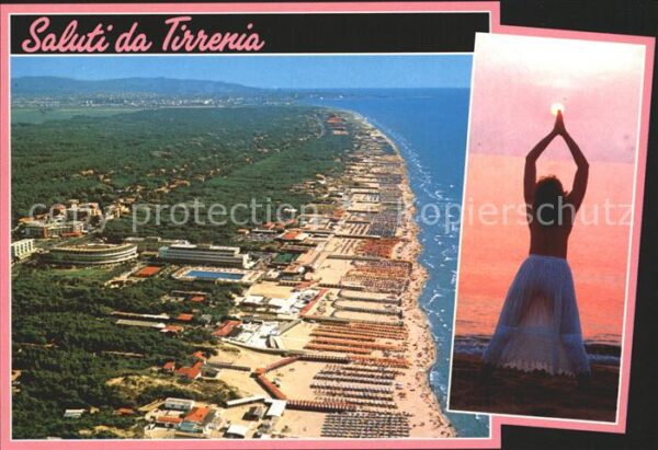 Tirrenia Strand Fliegeraufnahme Yoga in der Aben