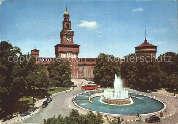 Milano Castello Sforzesco e Fontana Schloss Br