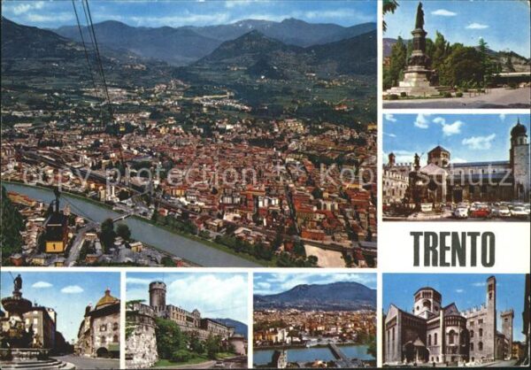 Trento Sehenswürdigkeiten Panorama Blick von B