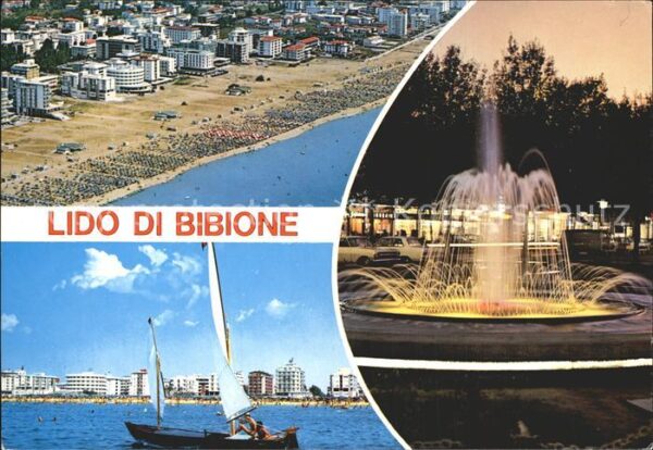 Lido di Bibione Strand Fliegeraufnahme Springbrunnen Se
