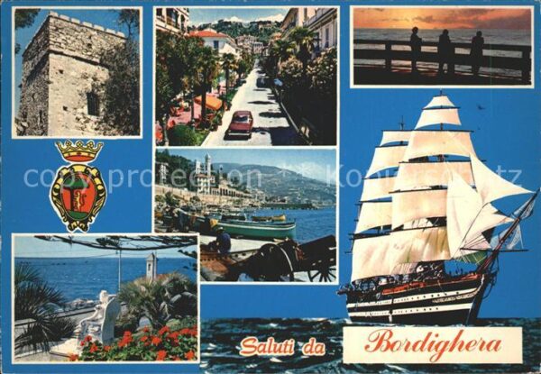 Bordighera Riviera dei Fiori Hafen Promenade Segel