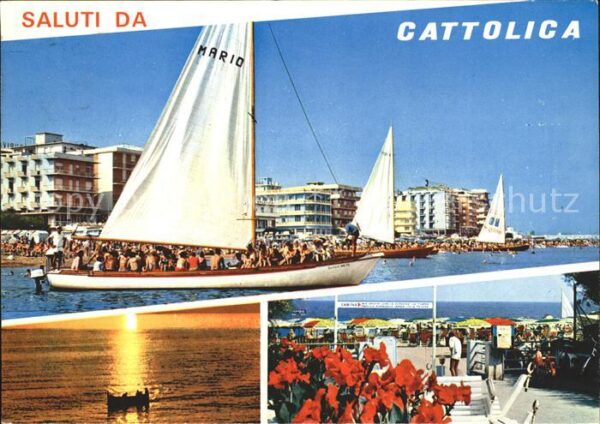 Cattolica Rimini Strand Segelboot Restaurant Terrasse So