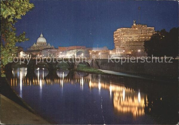 Roma Rom Ponte e Castel Sant Angelo notturno Brü