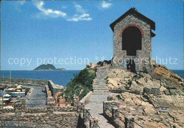 ALASSIO Savona Liguria IT Cappelletta isola Gallinara Kapelle Ins