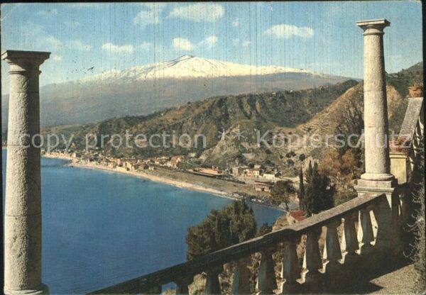 Taormina Sizilien Panorama Ätna Vulkan