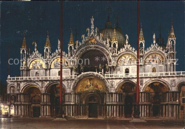 Venezia Venedig di notte Basilica di San Marco