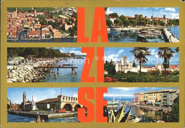 Lazise Lago di Garda Strand Hafen Kirche Schloss Gardasee