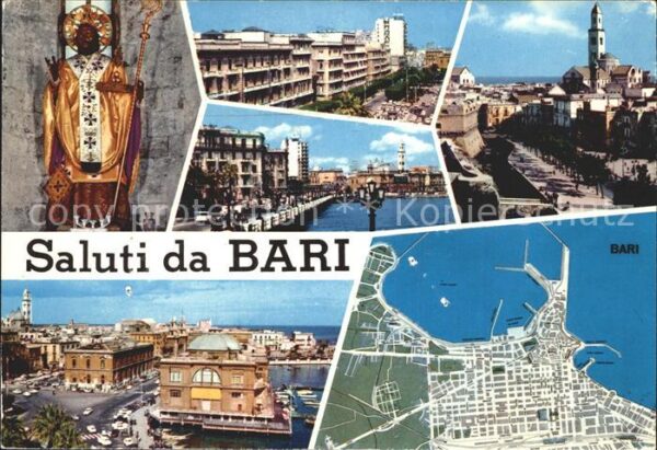 Bari Puglia Teilansichten Kirche Hafen Heiligenfigu