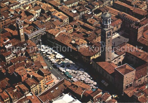 Verona Veneto Piazza Erbe veduta aerea