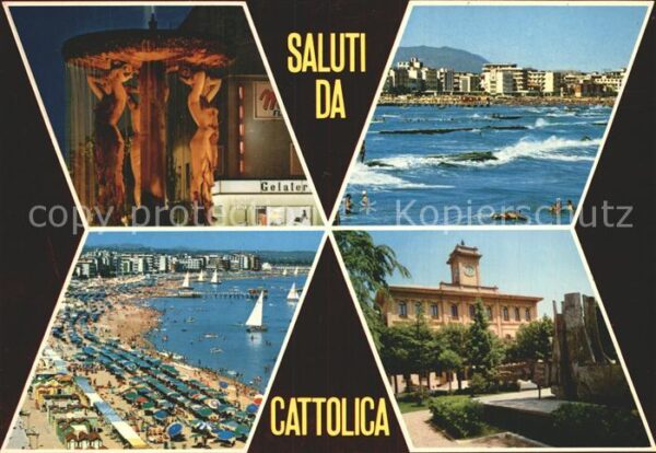 Cattolica Rimini Panorama Riviera Adriatica Brunnen Skul