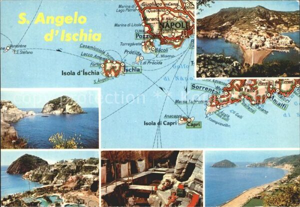 Sant Angelo Ischia Teilansichten Insel Autokarte