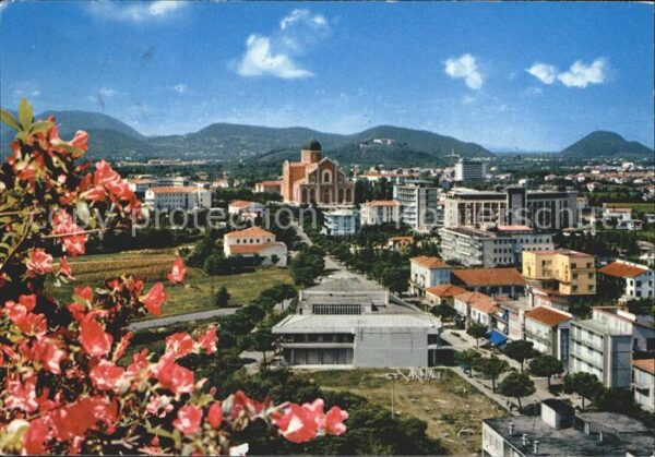 Montegrotto Terme Blick über die Stadt Baumblüte