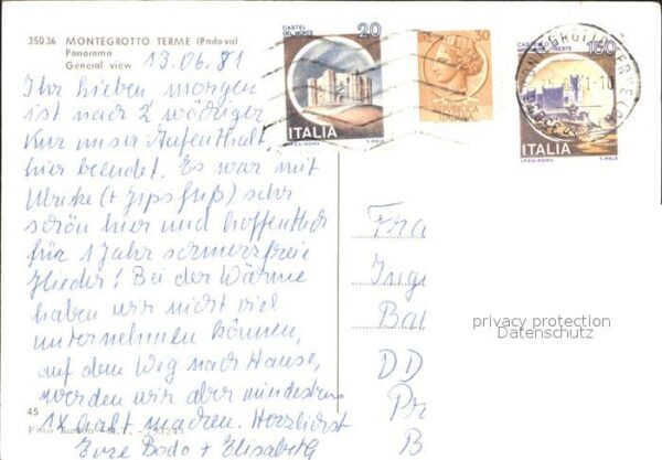 Montegrotto Terme Blick über die Stadt Baumblüte – Bild 2