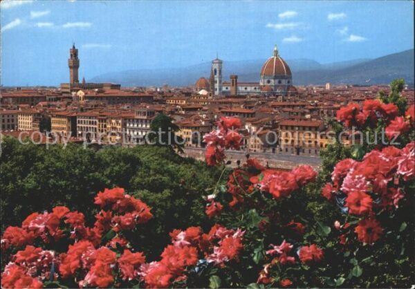 Firenze Florenz Blick über die Stadt Palast Turm Dom Ki