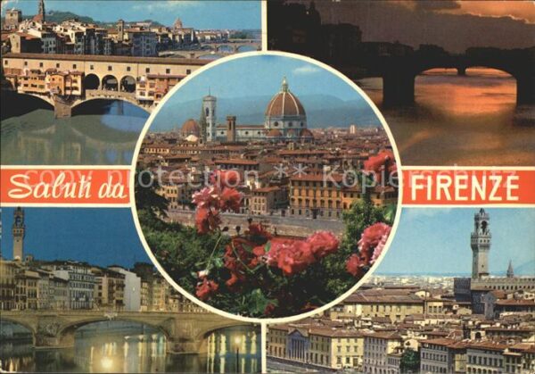 Firenze Florenz Brücken Dom Palast Abendstimmung