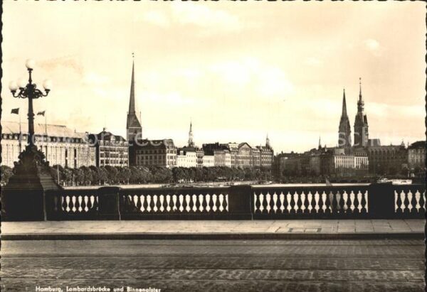 Hamburg Lombardsbrücke Binnenalster Kirche