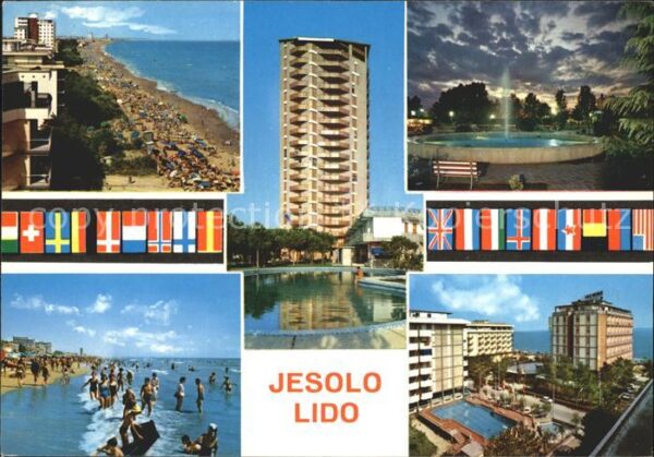Lido di Jesolo Strand Hotel Hochhaus Springbrunnen Swi