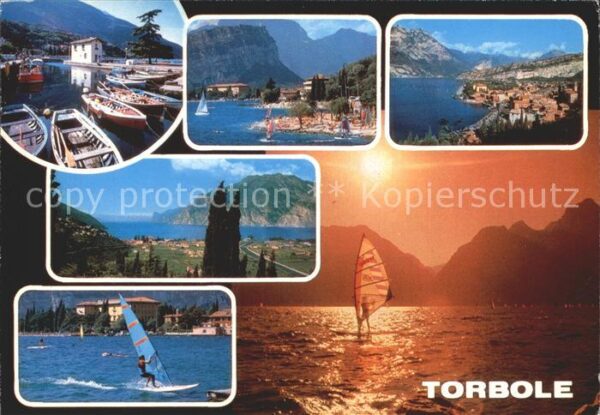 Torbole Lago di Garda Hafen Windsurfen Abendstimmung Gardasse