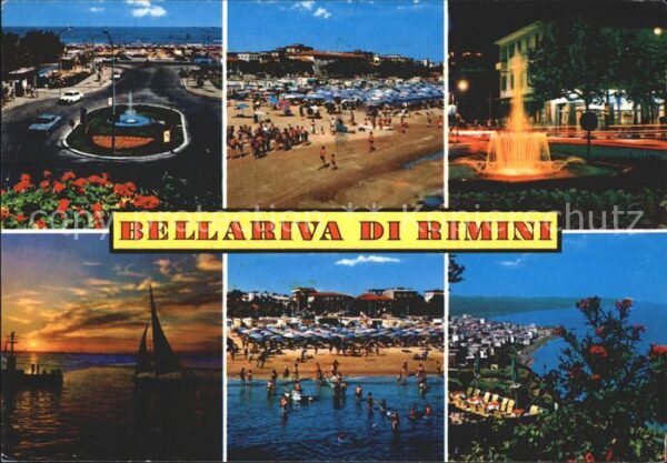 Bellariva di Rimini  Panorama Brunnen Strand Abendstimmung a
