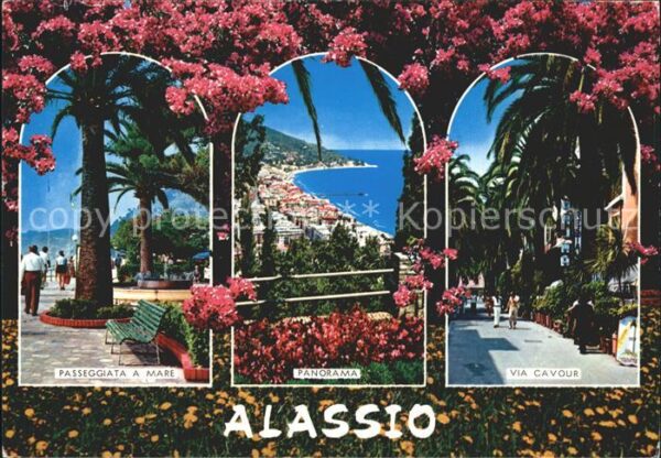 ALASSIO Savona Liguria IT Passeggiata a mare Panorama Via Cavour