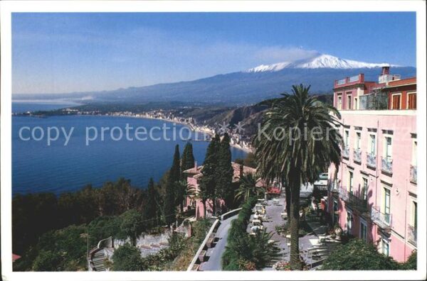 Taormina Sizilien Hotel Villa Schuler Blick zum Ätna Vulk