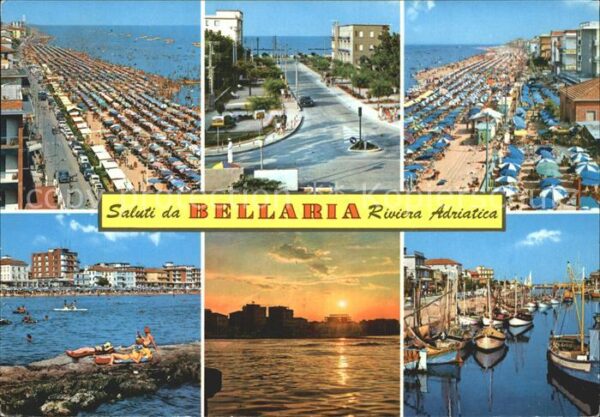 Bellaria Strand Hafen Fischkutter Sonnenuntergan