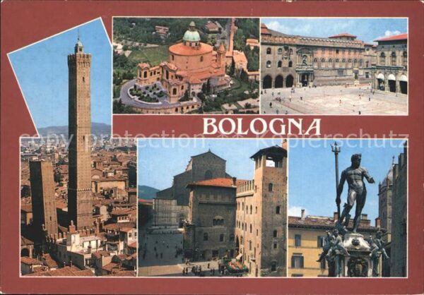 Bologna Türme Basilika Palast Platz Neptunbrunn