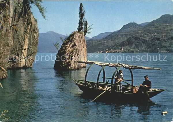 Bellagio Lago di Como Fischer Comersee Felsen