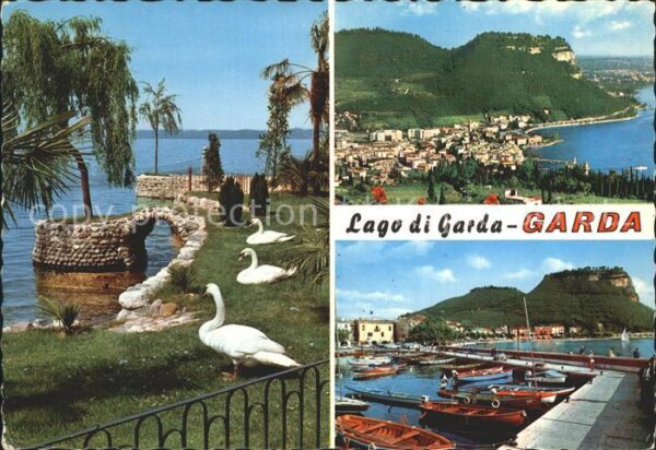 Garda Lago di Garda Uferpartie am Gardasee Schwan Hafen