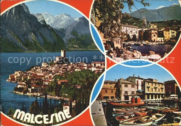 Malcesine Lago di Garda Panorama Gardasee Alpen Hafen