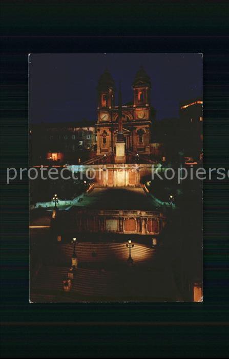 Roma Rom Trinita dei Monti notturno Kirche