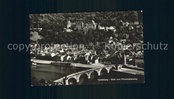 Heidelberg Neckar Blick vom Philosophenweg