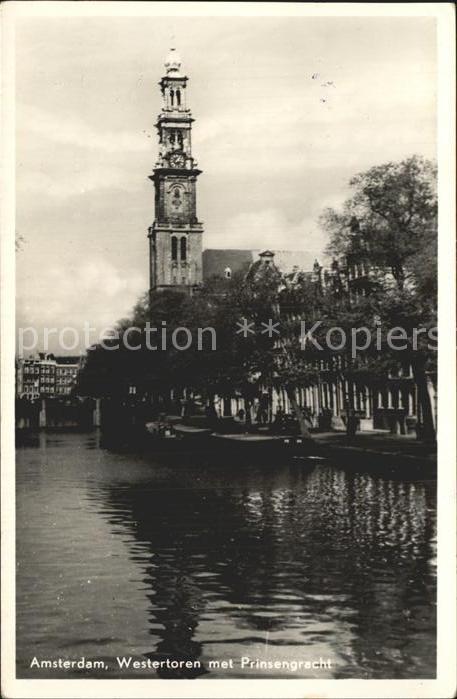 Amsterdam Niederlande Westertoren met Prinsengracht