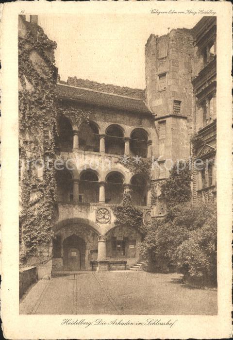 Heidelberg Neckar Arkaden im Schlosshof