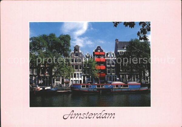 Amsterdam Niederlande Teilansicht Hausboot