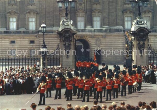 London Guards Band Leaving Buckingham Palace