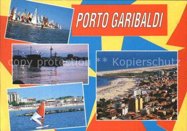 Porto Garibaldi Segelregatta Hafenpartie Fliegeraufnahm