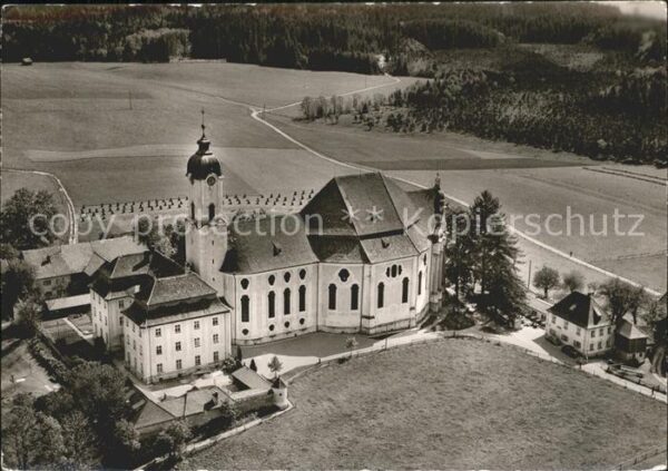 Steingaden Oberbayern Wallfahrtskirche Die Wies Fliegeraufnah