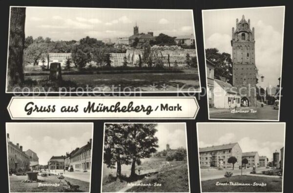 Muencheberg Panorama Berliner Tor Poststrasse Wasch