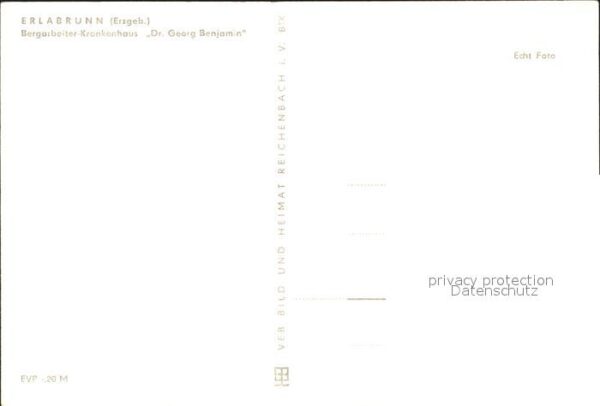 Erlabrunn Erzgebirge Bergarbeiter Krankenhaus Dr Georg Benja – Bild 2